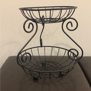 Spectrum Scroll 2-Tier Server Basket in Black